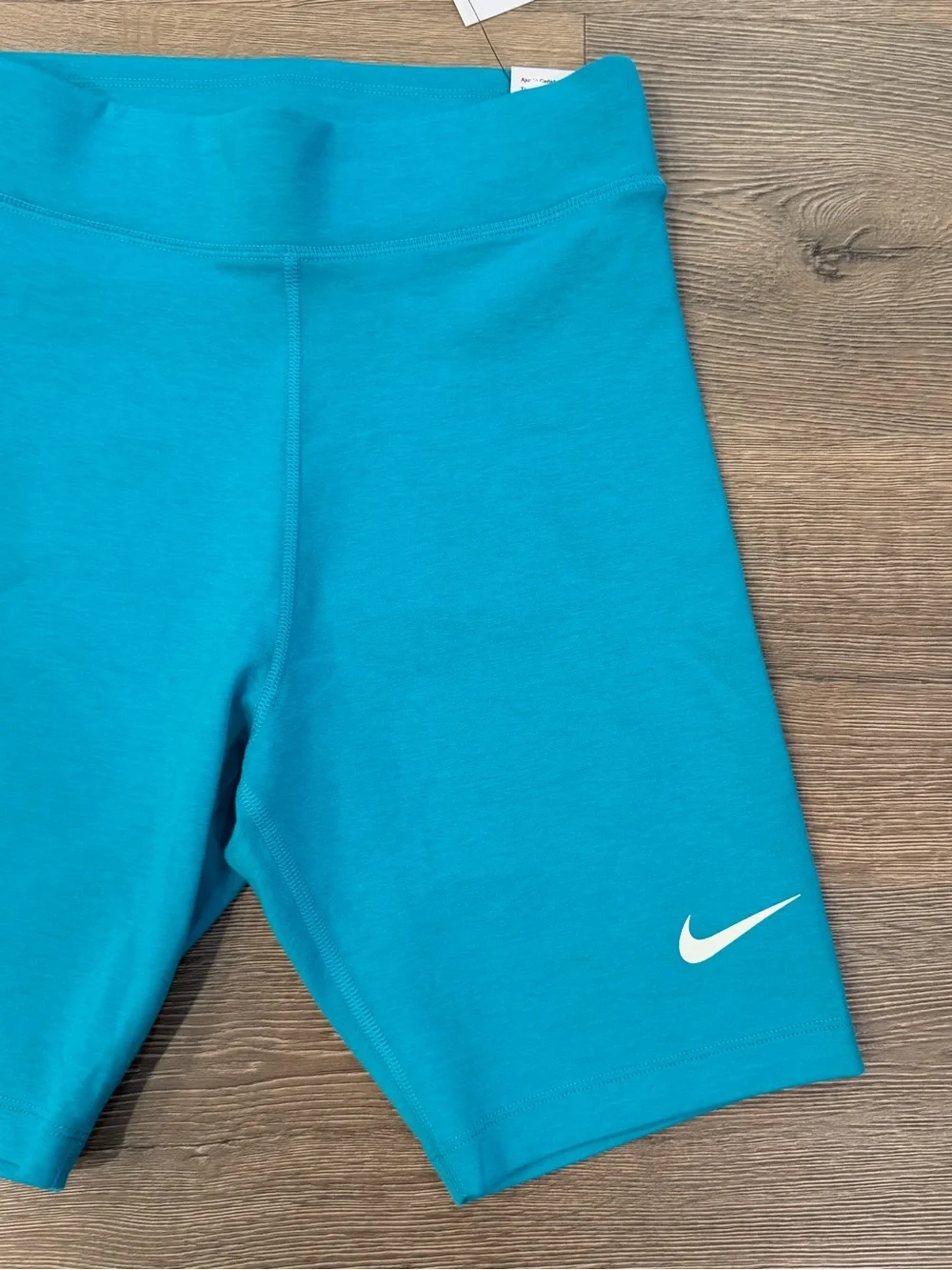 Nike Tight Fit High Rise 8” Length Biker Shorts Dusty Cactus Blue Women